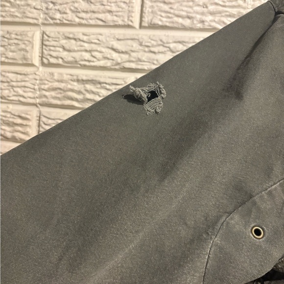 VTG L.L. Bean Canvas  Green Distressed Hunting Field Barn Chore Jacket Size XXLT - Picture 4 of 8